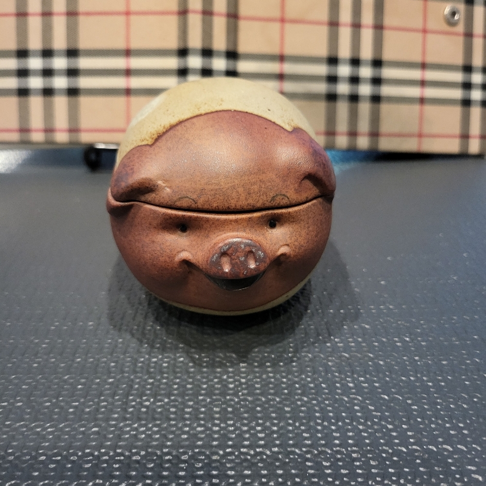 Vintage UCTCH Pig Pottery Dish With Lid.